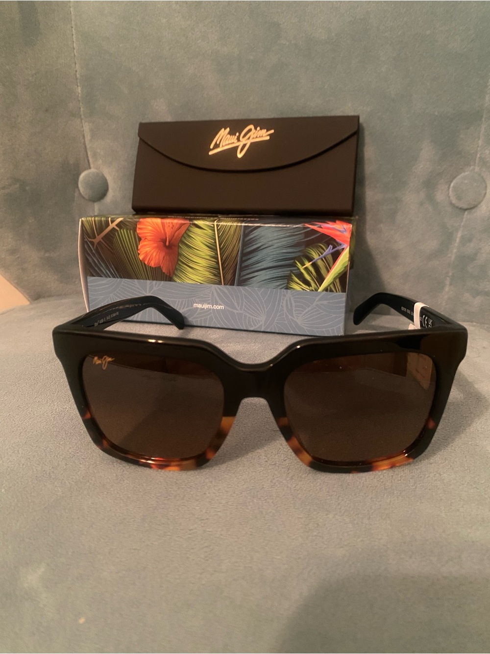 Maui Jim Women's Black & Tortoise Oversized Square Sunglasses